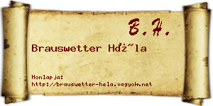 Brauswetter Héla névjegykártya